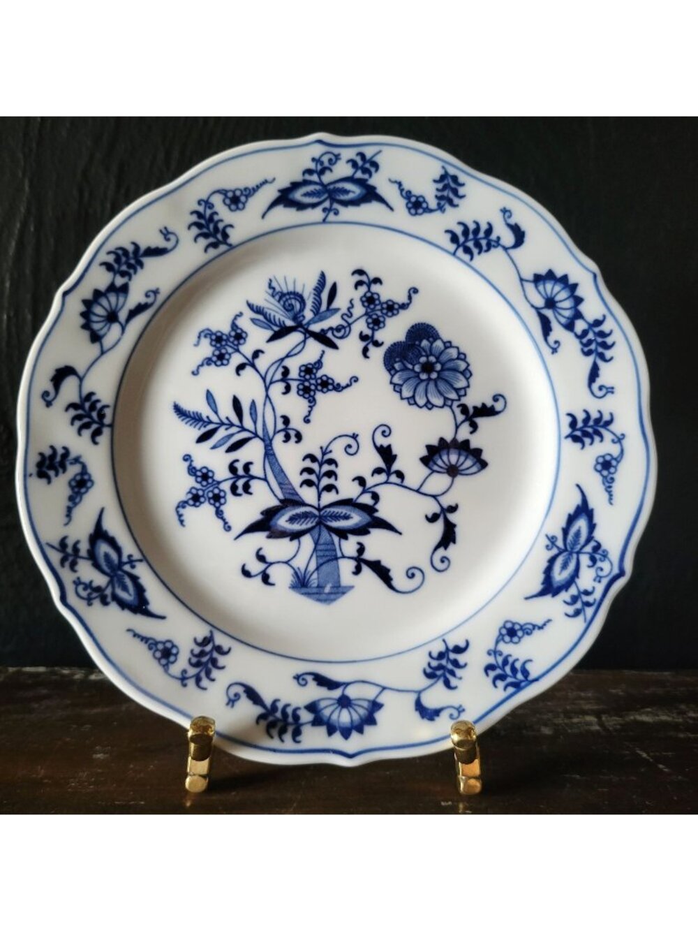 Vintage Blue Danube Blue Onion Porcelain Dessert Plate 6.75" Scalloped Edge